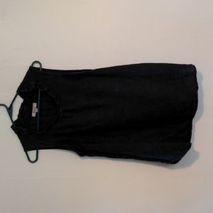 FLAX Linen sleeveless shirt, black, small